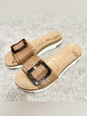 Sam Edelman Ariane Wedge Tan Slip On Sandals